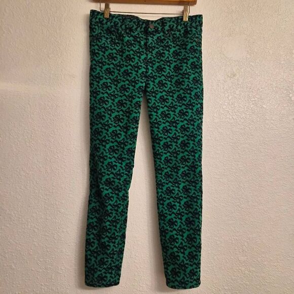 J. Crew Holiday Christmas Ribbon Bow Corduroy Pants: Unique Fun Statement Piece - Picture 2 of 5